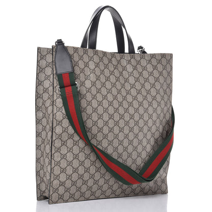 Gucci Soft GG Supreme Monogram Web Vertical Tote Black 4 of 8