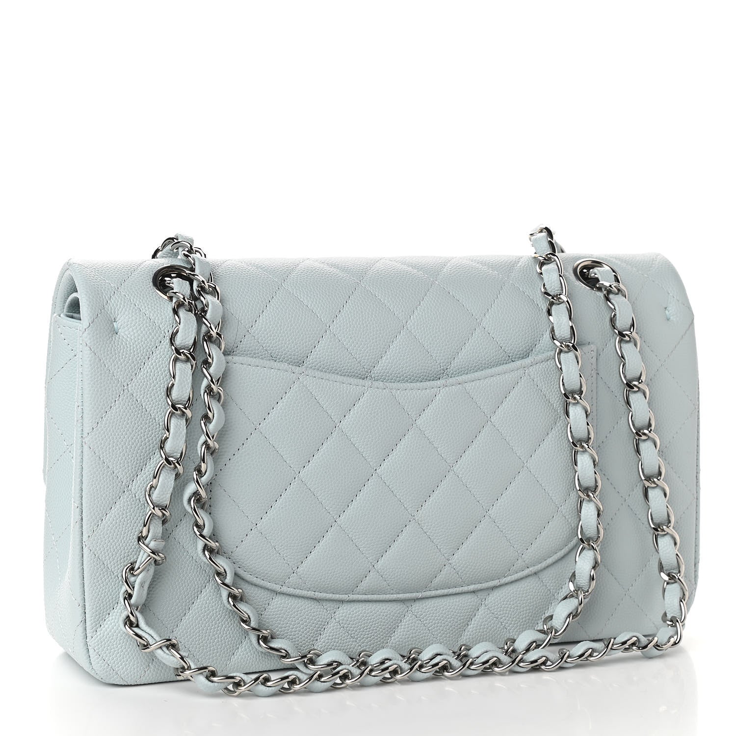 Chanel Caviar Quilted Medium Double Flap Light Blue 2 of 11