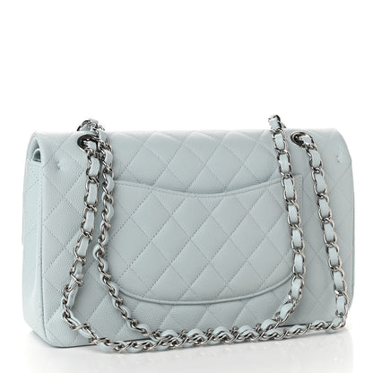 Chanel Caviar Quilted Medium Double Flap Light Blue 2 of 11