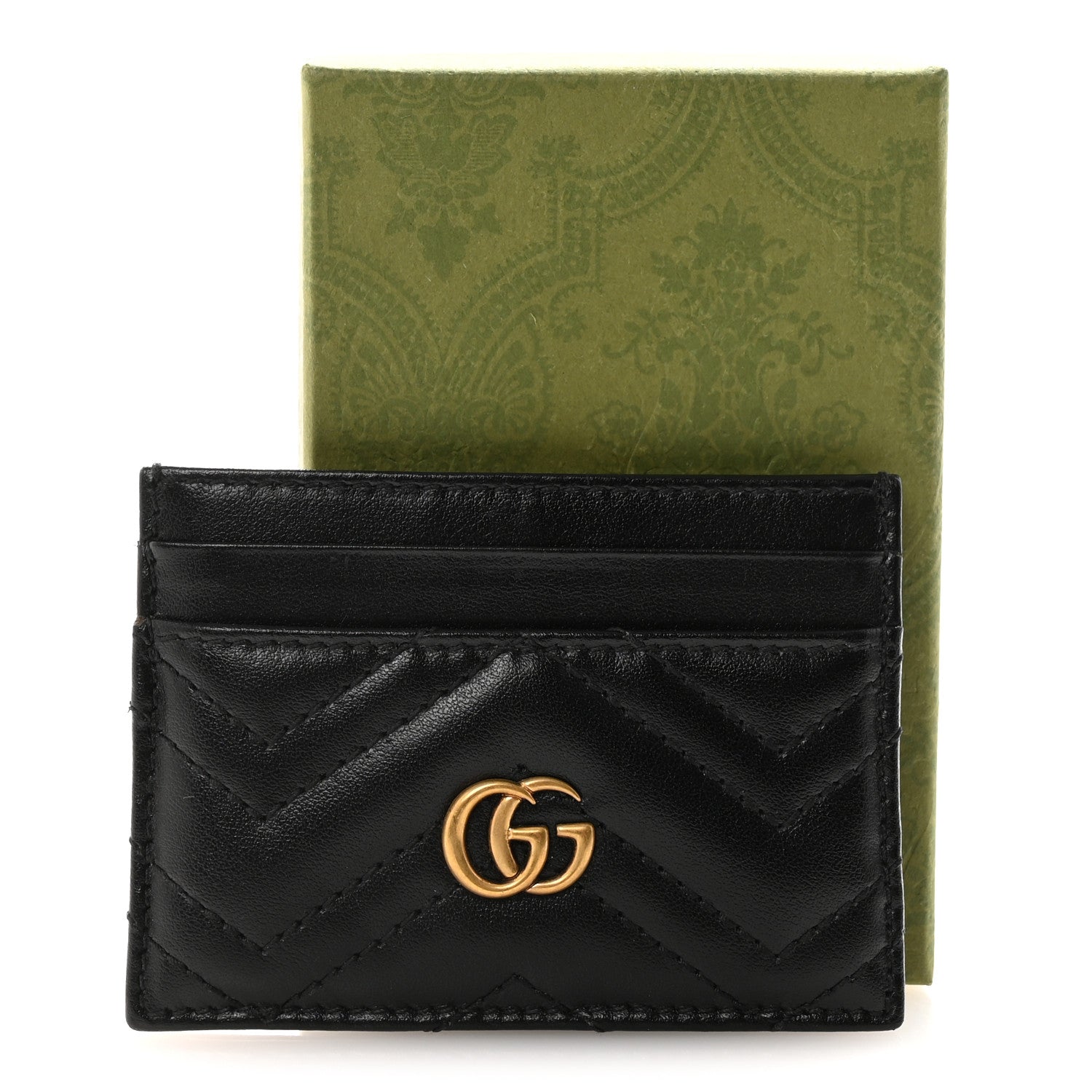 Gucci Calfskin Matelasse GG Marmont Card Holder Black 7 of 7