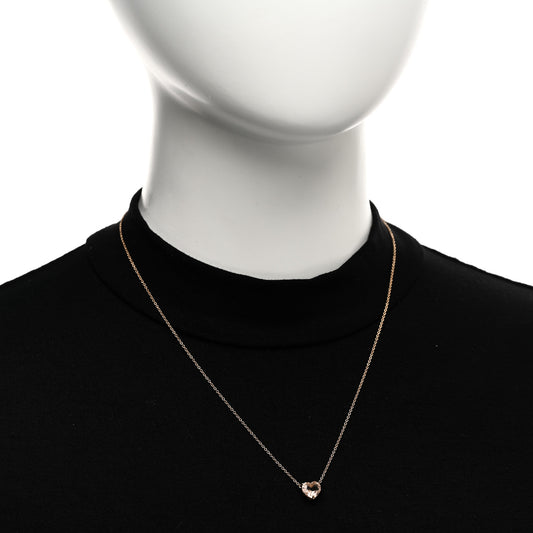 18K Rose Gold Morganite 8mm Chatelaine Heart Pendant Necklace