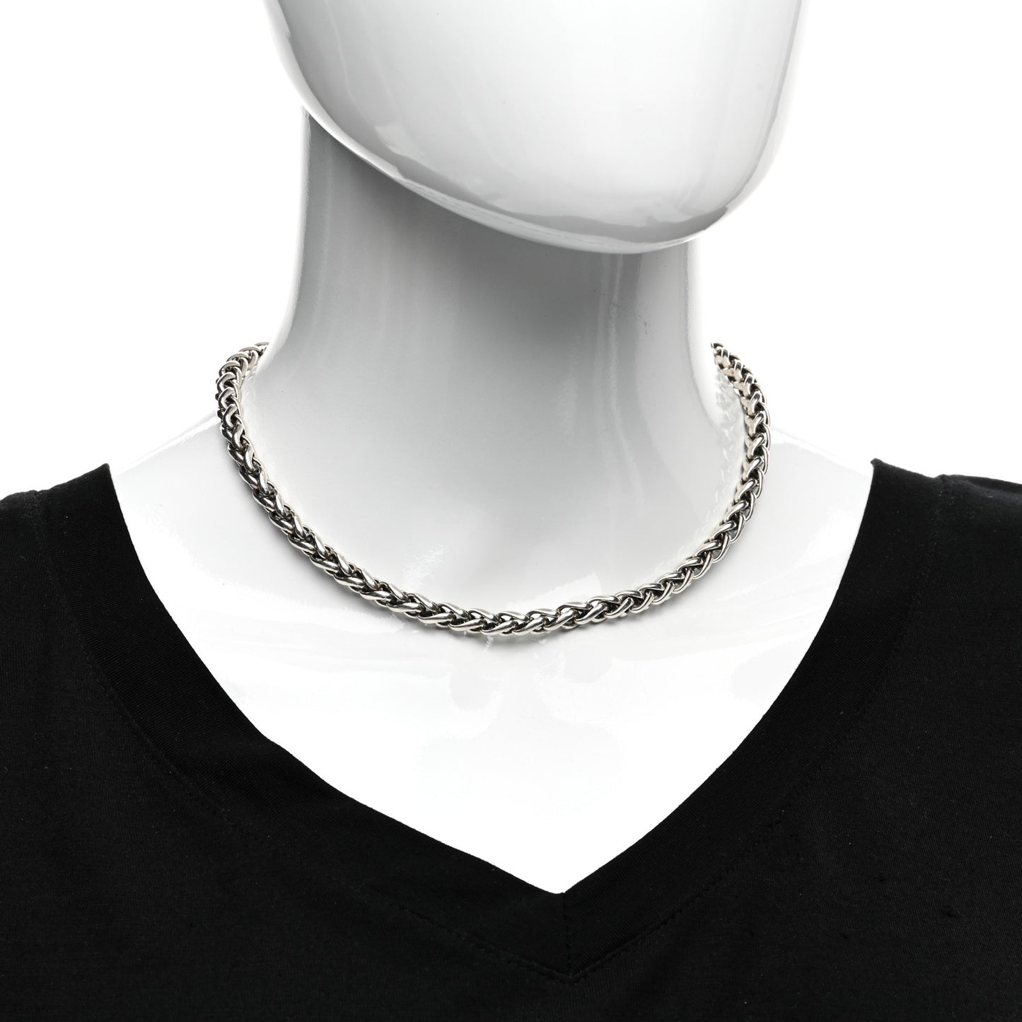 Sterling Silver 14K Yellow Gold 6mm Wheat Chain Necklace