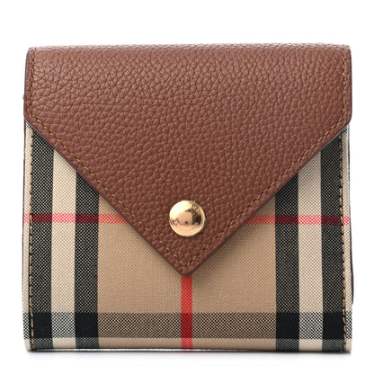 Burberry Grainy Calfskin Vintage Check Wallet Brown 1 of 8