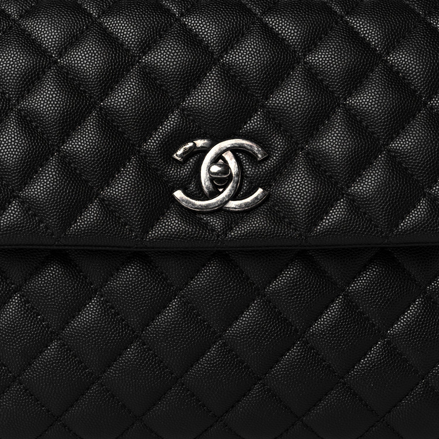 Chanel Caviar Quilted Medium Coco Handle Flap Black 8 of 10