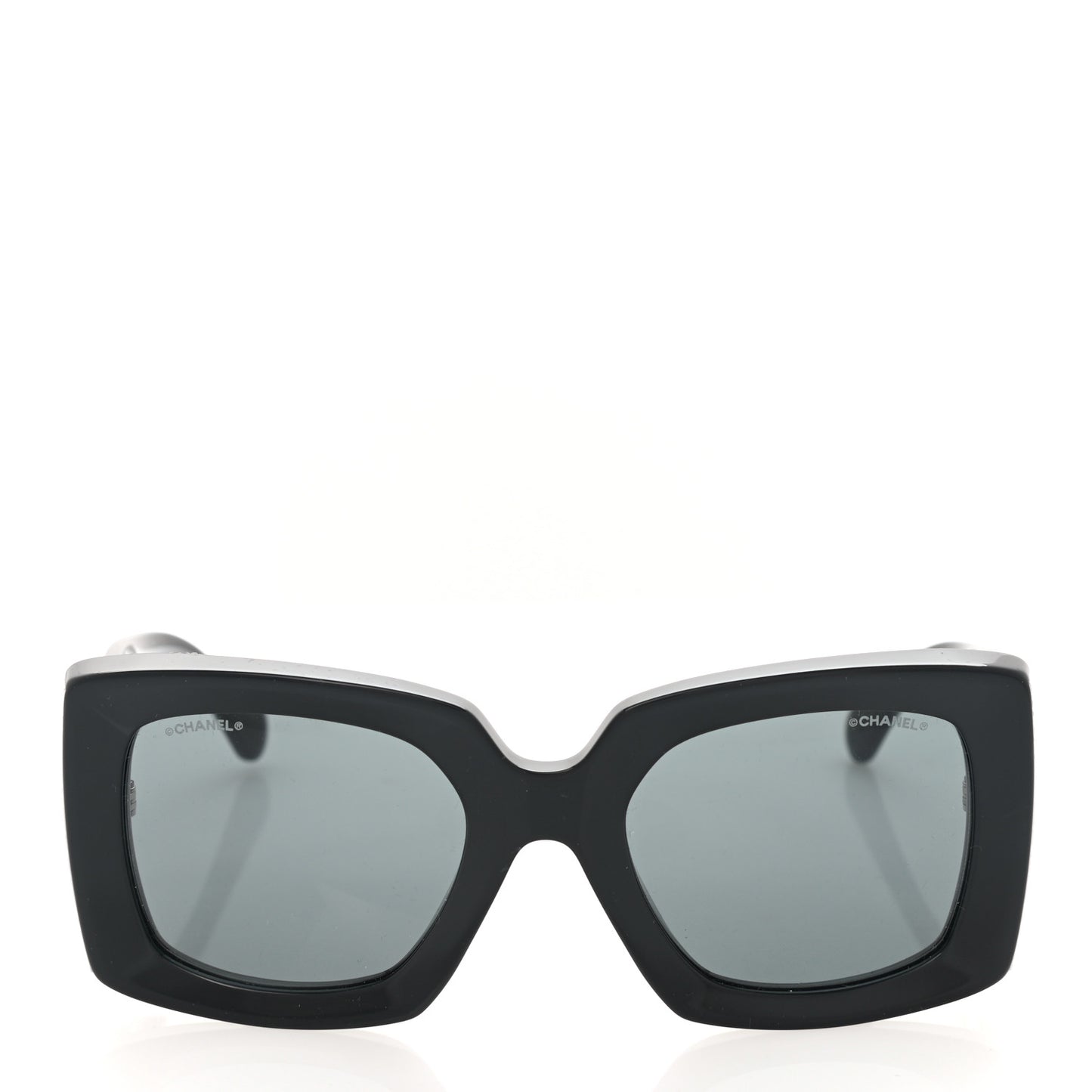 Acetate Rectangle Sunglasses 5435 Black Grey