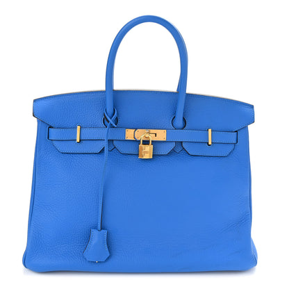 Hermes Taurillon Clemence Birkin 35 Bleu Hydra 1 of 10