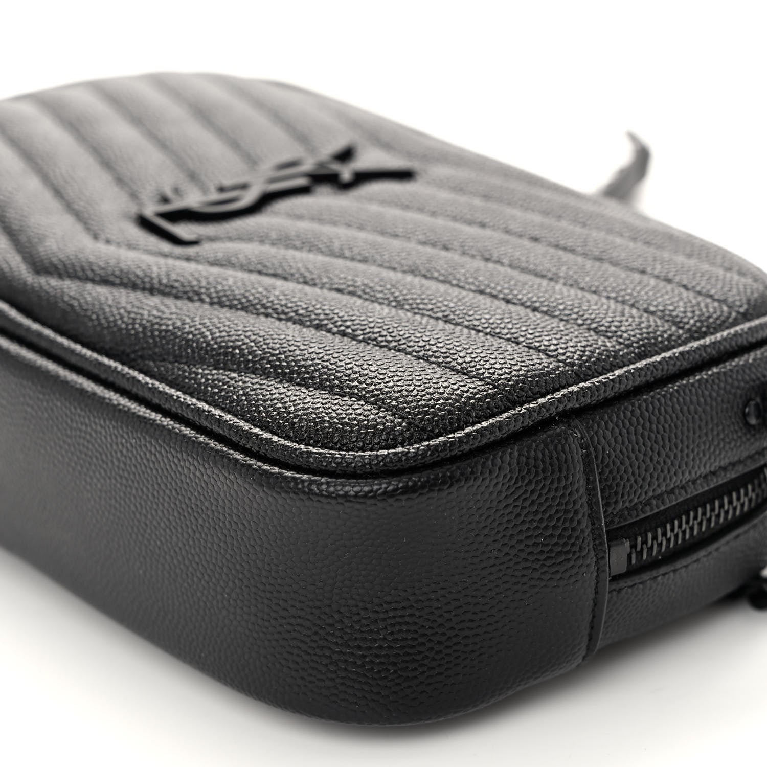 Saint Laurent Grain De Poudre Matelasse Monochrome Monogram Mini Lou Camera Bag Black 10 of 10