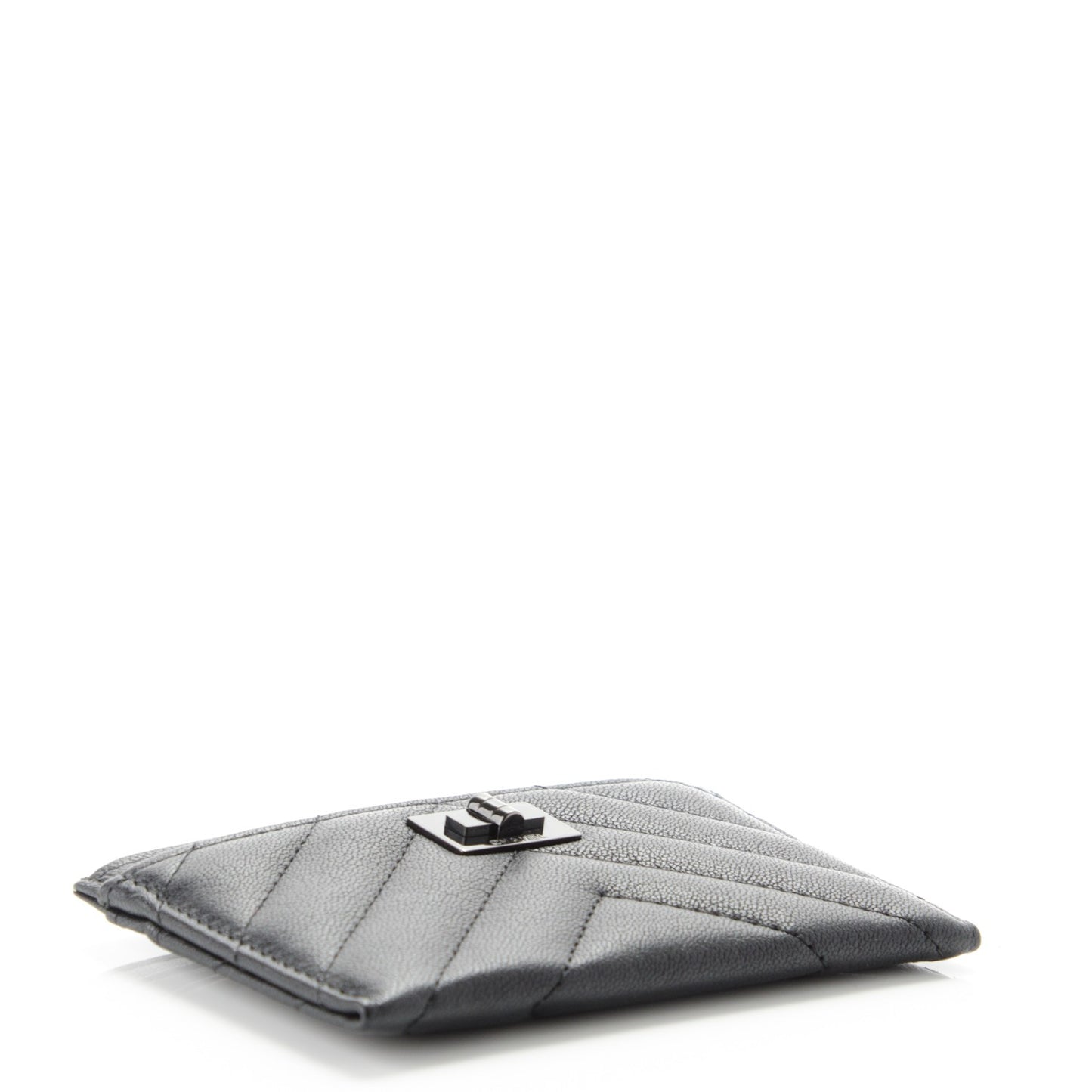 Sheepskin Chevron Quilted Reissue Card Holder So Black