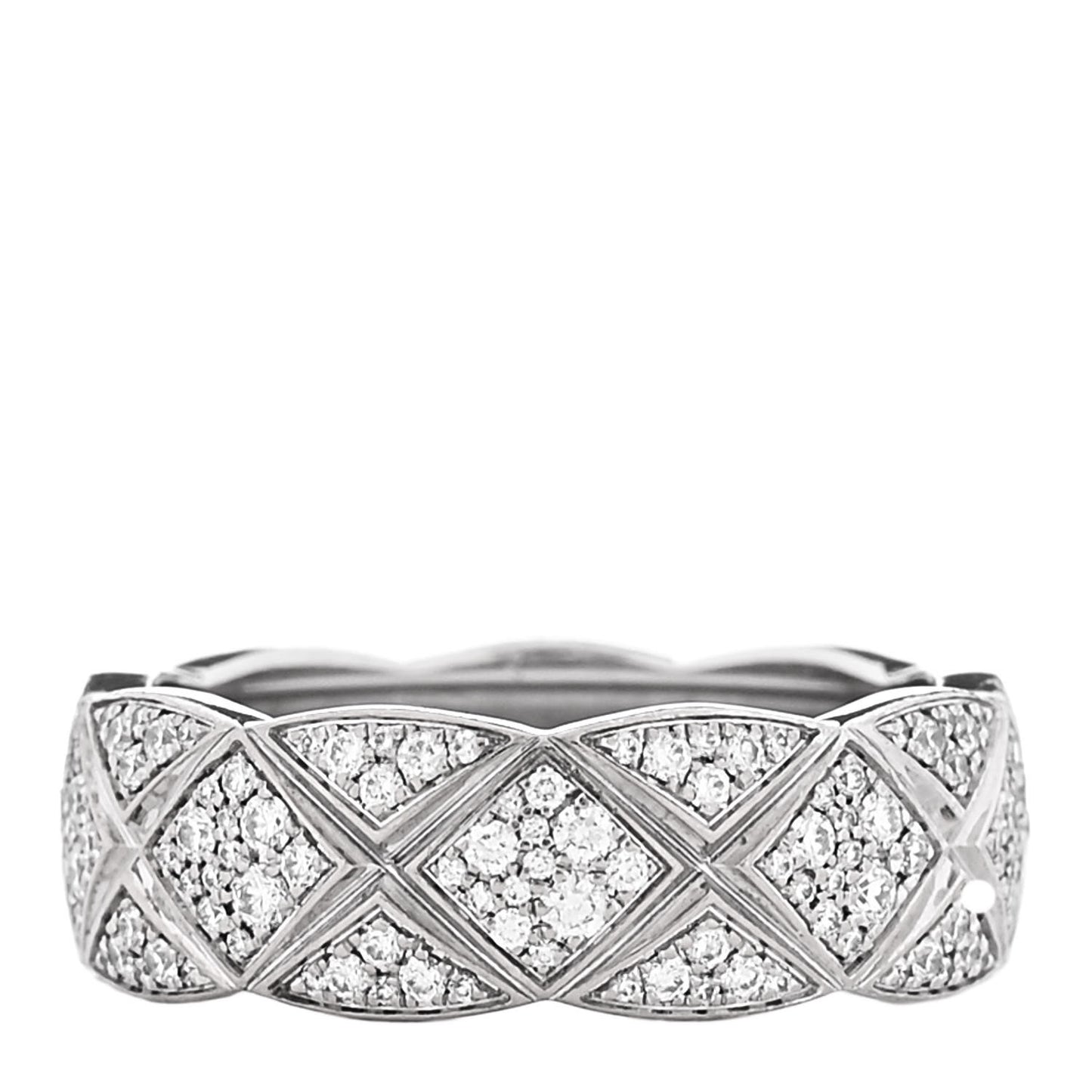 18K White Gold Diamond Small Coco Crush Pave Ring 52 6