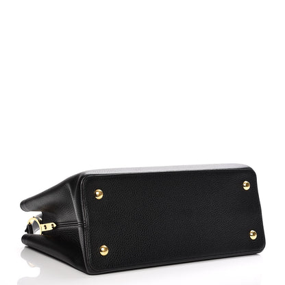 Louis Vuitton Taurillon Capucines MM Black 4 of 10