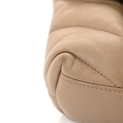 Saint Laurent Lambskin Quilted Toy Loulou Puffer Monogram Chain Satchel Dark Beige 12 of 16