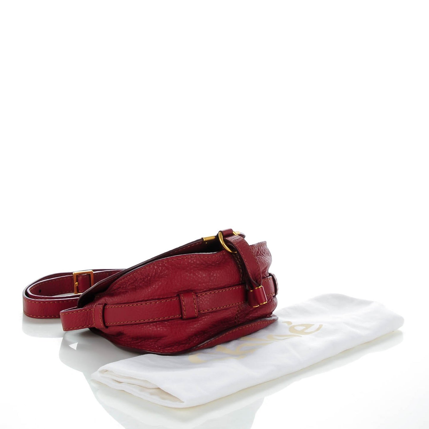 Calfskin Mini Marcie Round Crossbody Bag Berry Cupcake