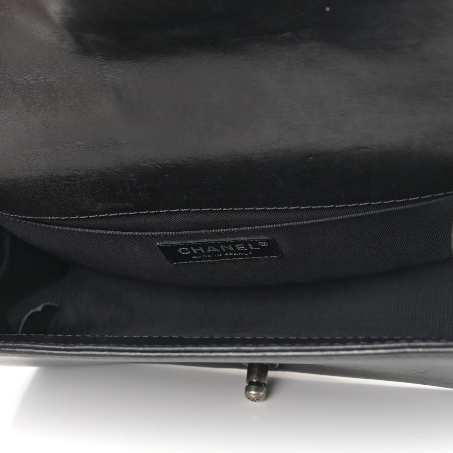 Lambskin Quilted Medium Boy Flap Black Beige