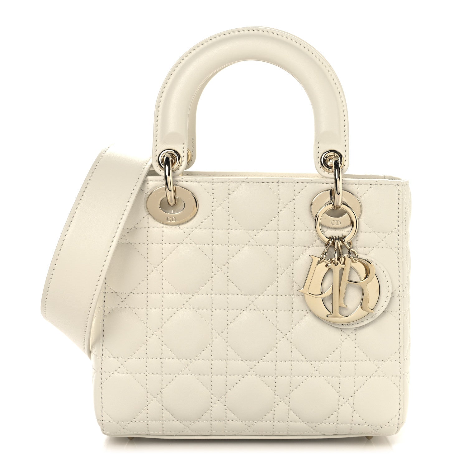 Christian Dior Lambskin Cannage Small My ABCDior Lady Dior White 1 of 10