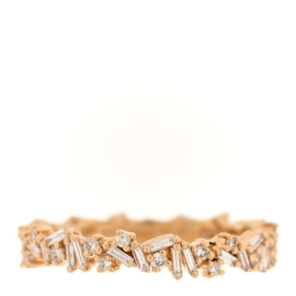 Suzanne Kalan 18K Yellow Gold Diamond Fireworks Icon Eternity Ring 54 6.75 1 of 4