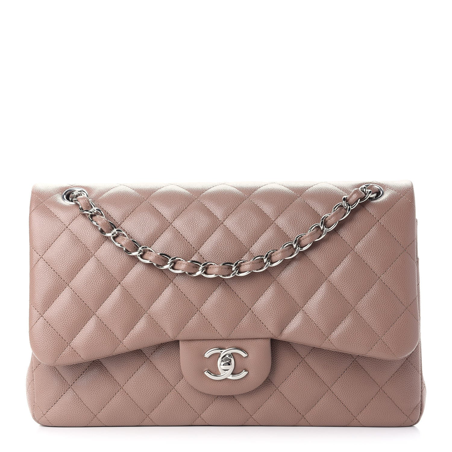 Chanel Caviar Quilted Jumbo Double Flap Beige 1 of 9