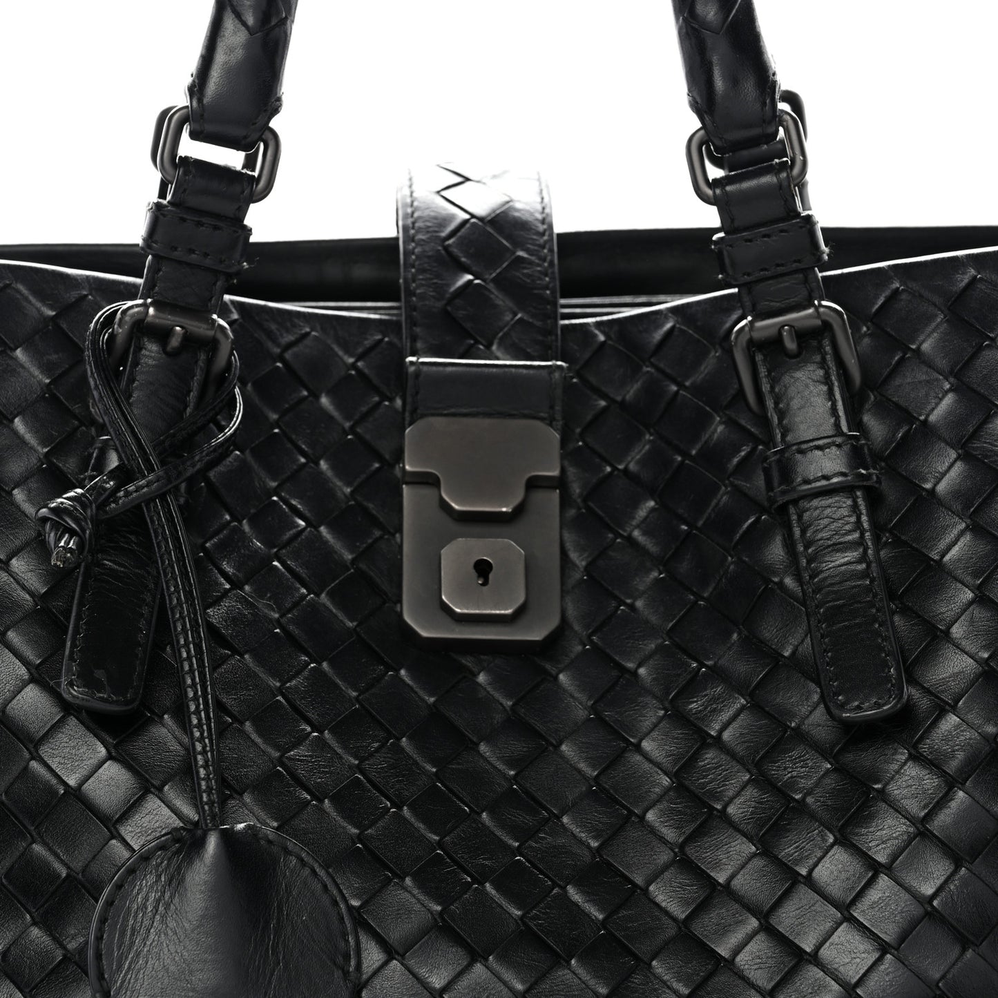 Light Calf Intrecciato Small Roma Black