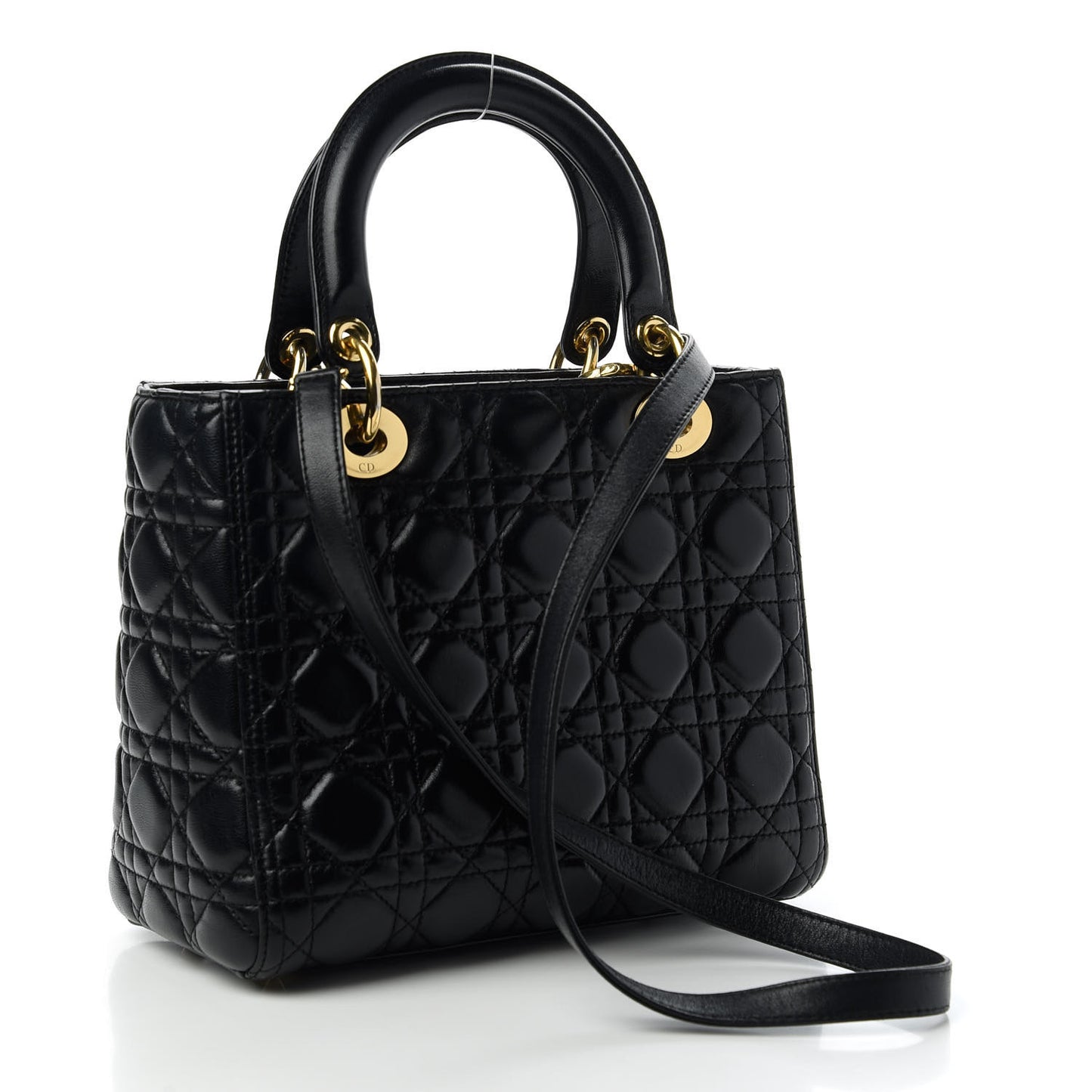 Lambskin Cannage Medium Lady Dior Black