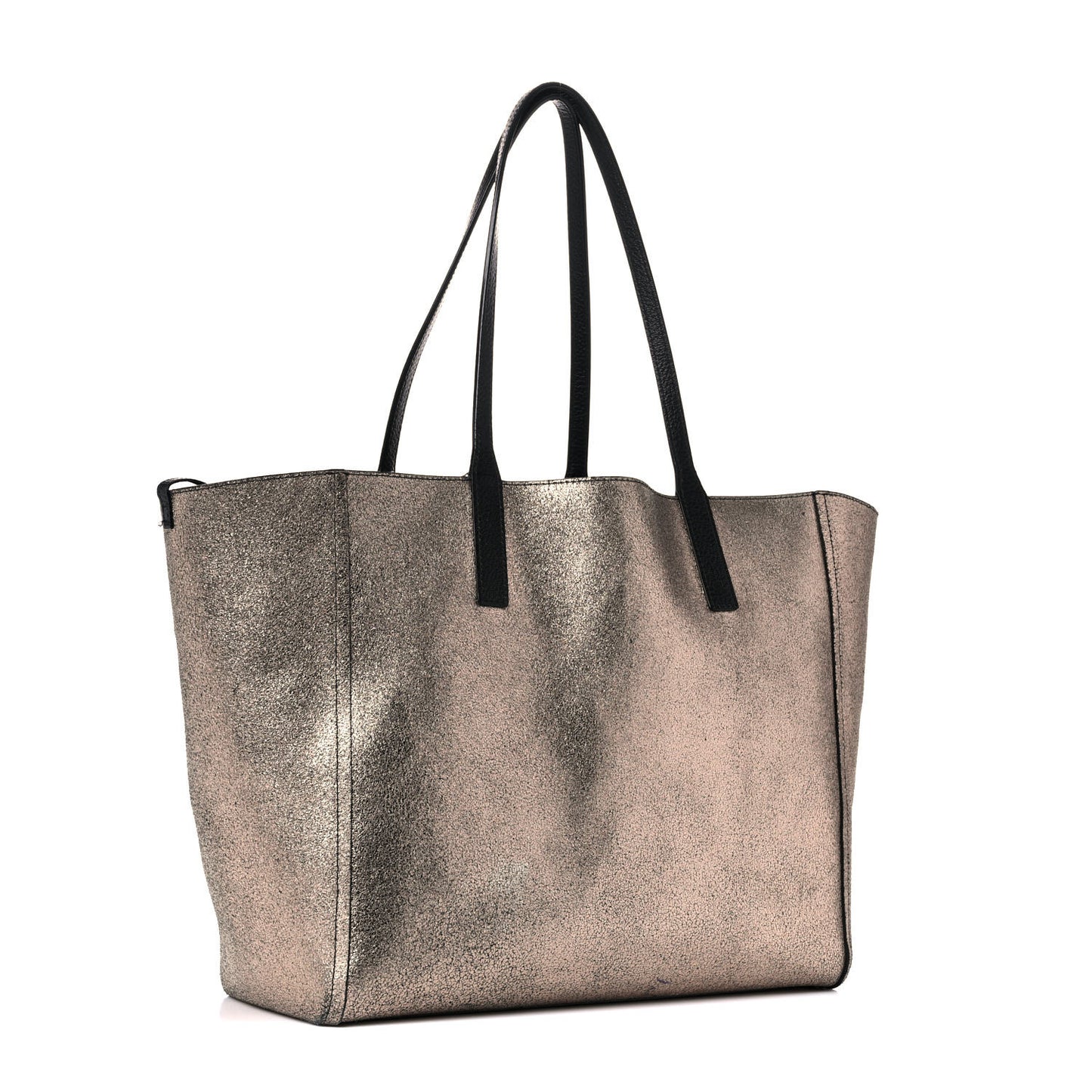 Grained Calfskin Medium Reversible Wandel Tote Black