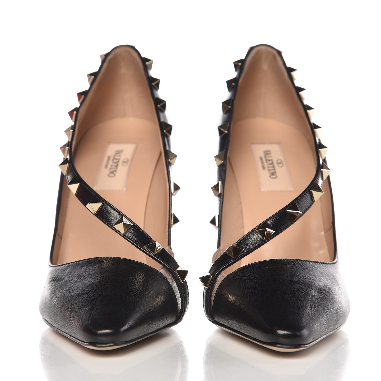 Valentino Garavani Nappa Rockstud Cross Strap D'Orsay 105mm Pumps 38 Black 3 of 12