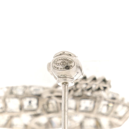 Chanel Baguette Crystal CC Drop Earrings Silver 4 of 5