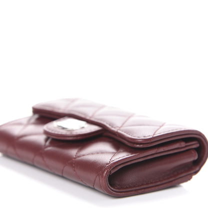 Chanel Lambskin Quilted Flap Card Holder Wallet Burgundy 10 of 10