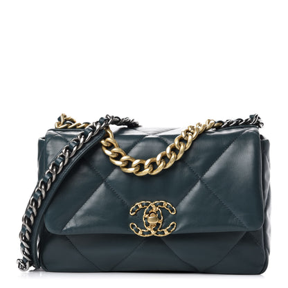 Chanel Lambskin Quilted Medium 19 Flap Green 1 of 11