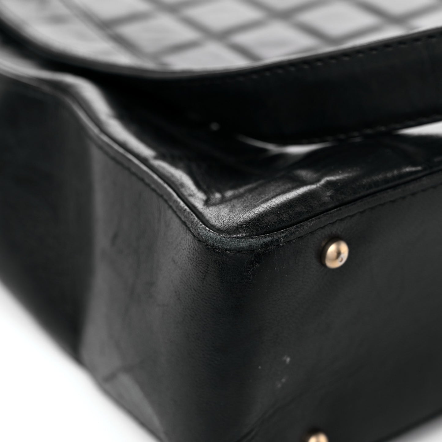 Lambskin Quilted Chocolate Bar Tote Black