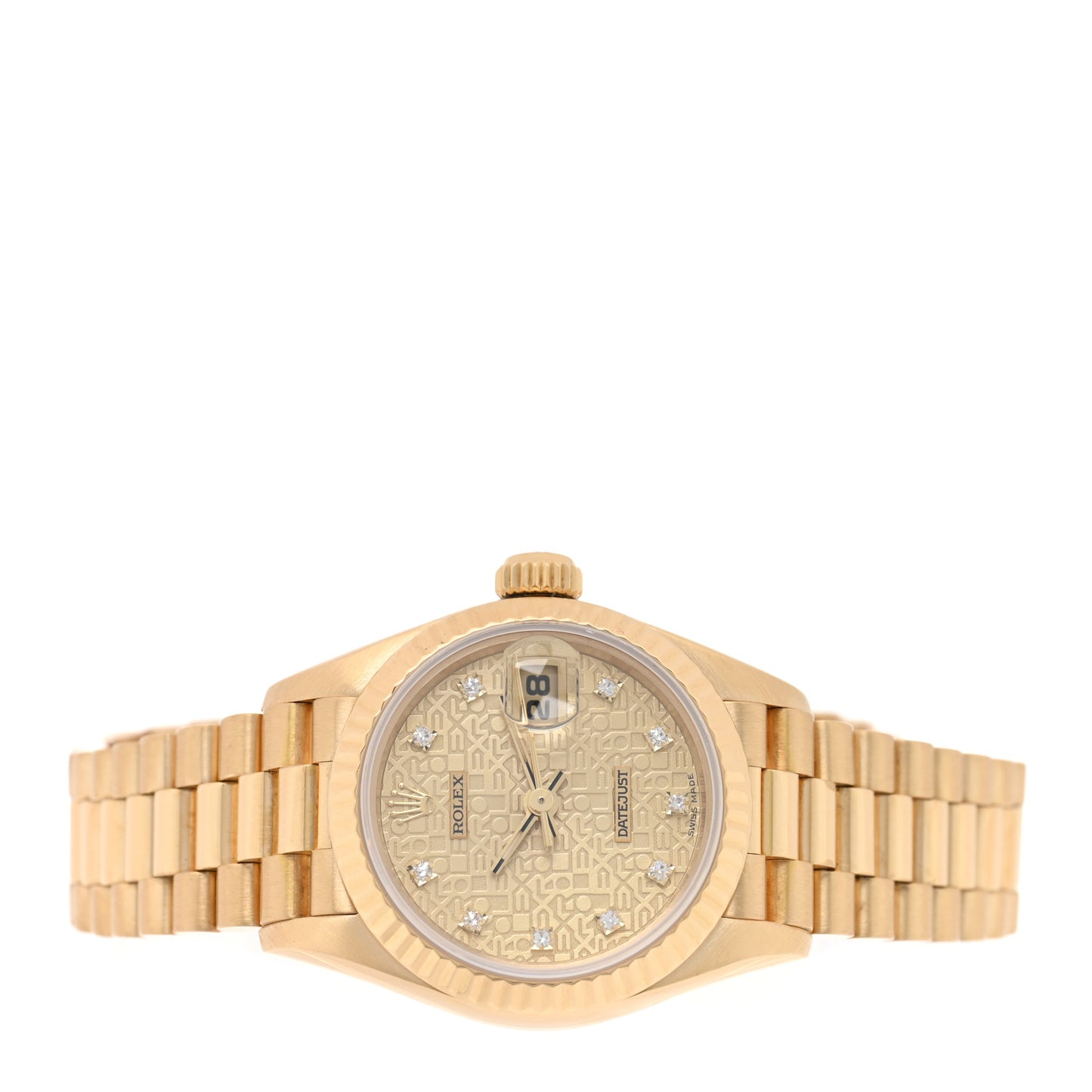 18K Yellow Gold Diamond 26mm Datejust President Watch Champagne Jubilee 69178