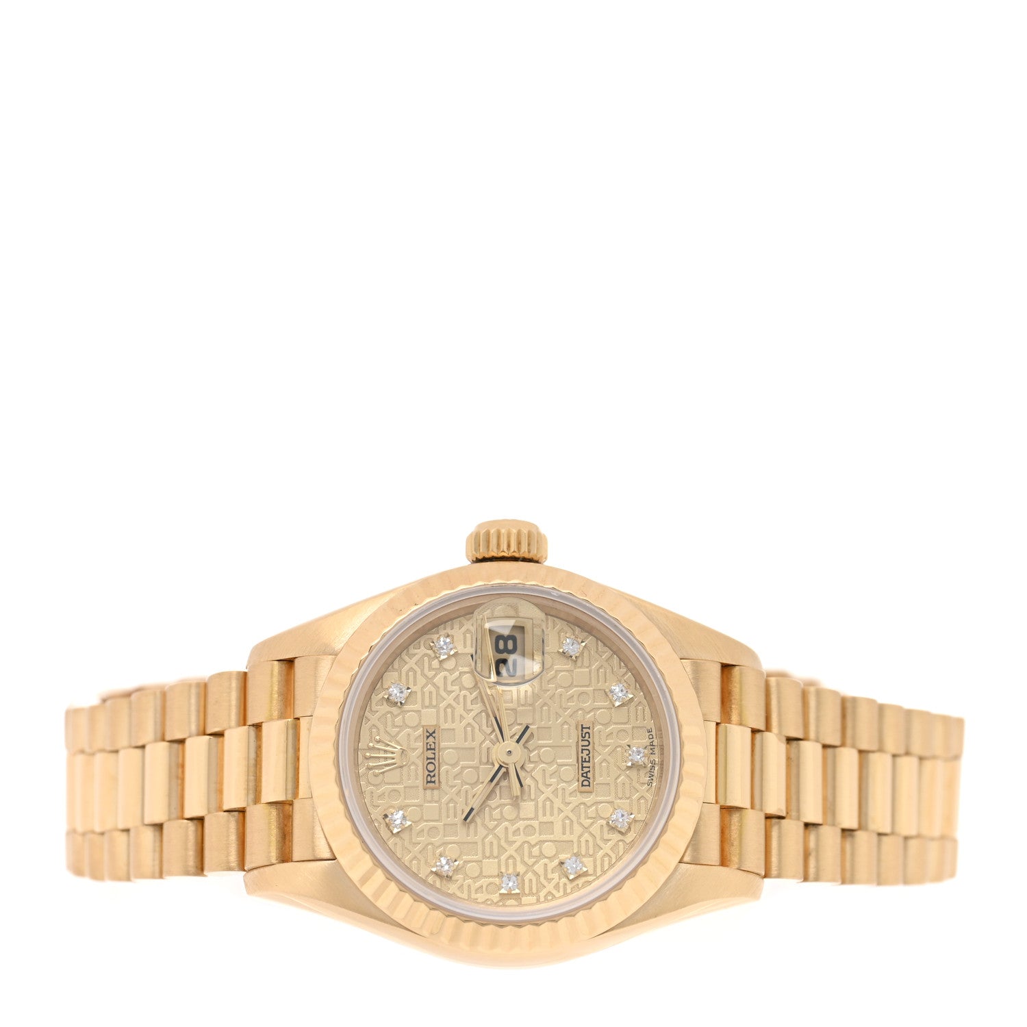 Rolex 18K Yellow Gold Diamond 26mm Datejust President Watch Champagne Jubilee 69178 2 of 4