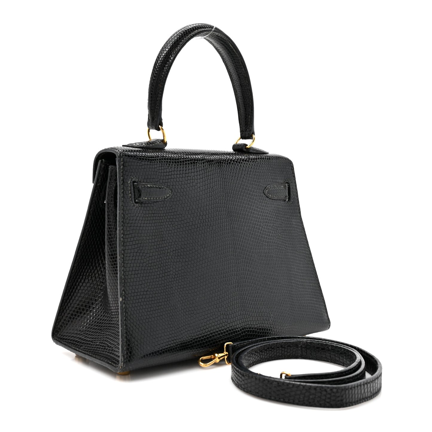 Lizard Mini Kelly Sellier 20 Black