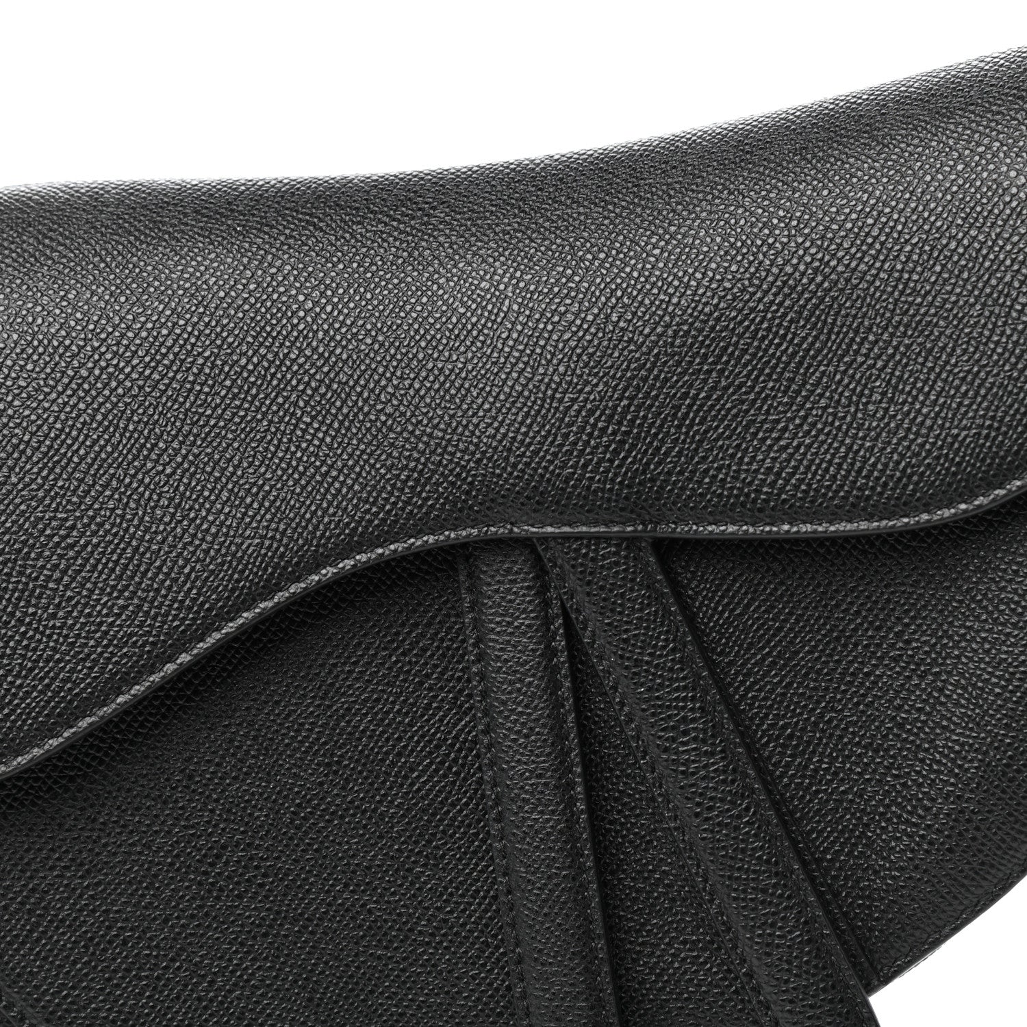 Christian Dior Grained Calfskin Saddle Bag Black 10 of 11