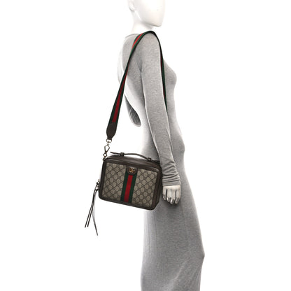 Gucci GG Supreme Monogram Web Small Ophidia Top Handle Shoulder Bag Brown 2 of 11