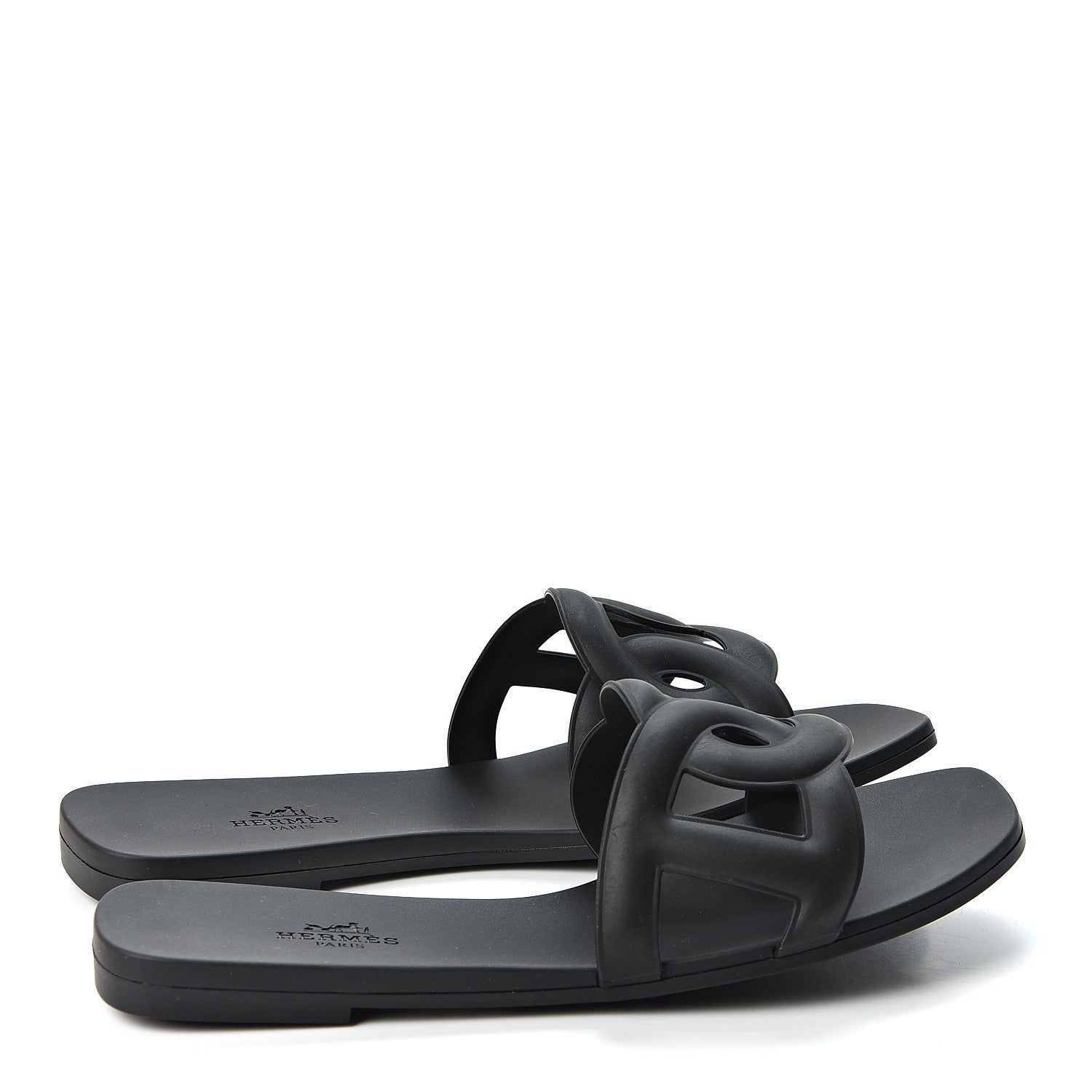 Hermes Rubber Aloha Sandals 37 Black 4 of 9