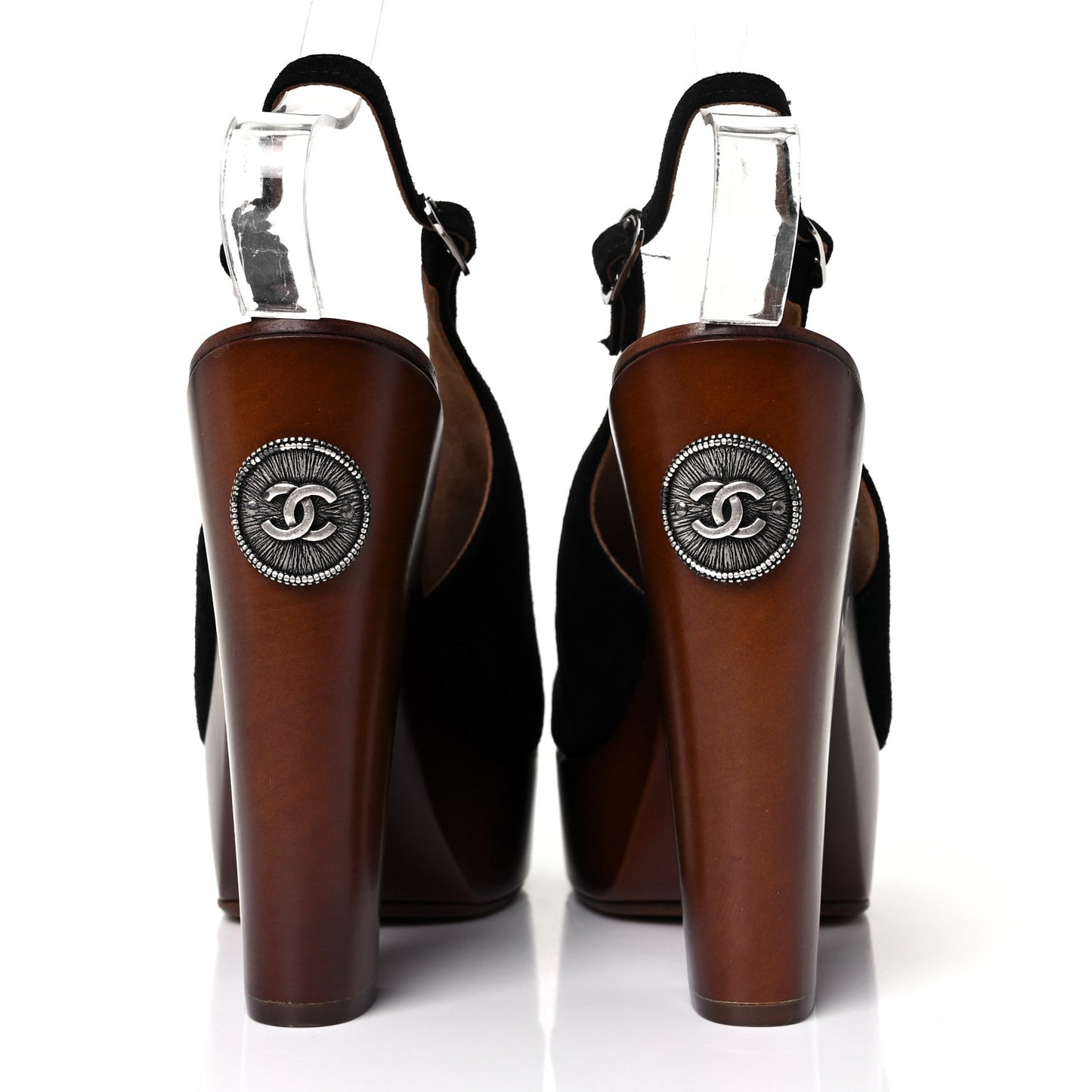Suede CC Wood Clogs 41 Brown Black