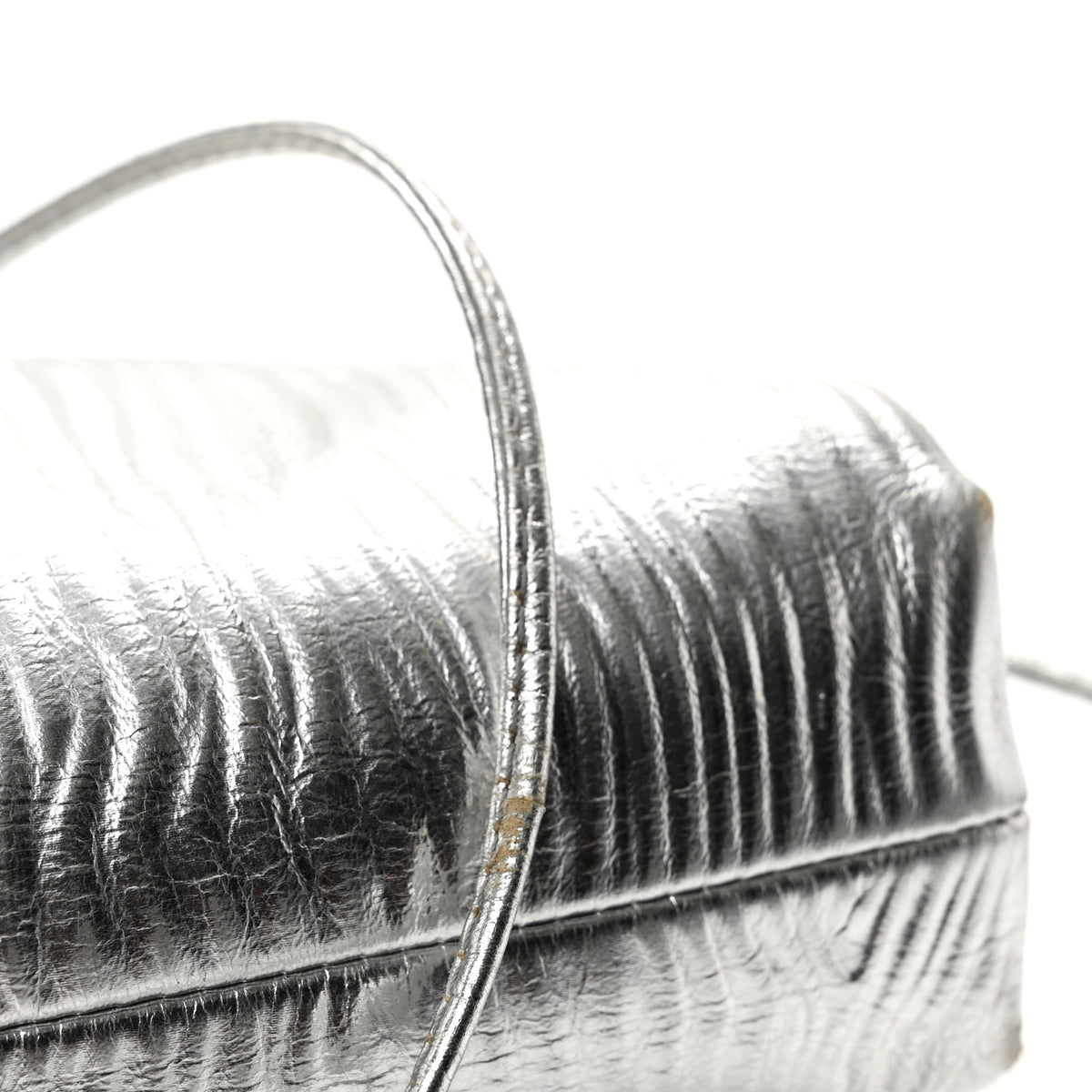 Metallic Bark Calfskin The Mini Pouch Silver