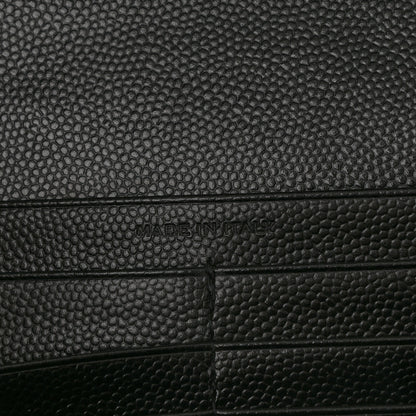 Saint Laurent Grain De Poudre Matelasse Chevron Monogram Chain Wallet Black 7 of 8