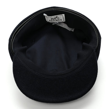 Hermes Broadcloth Newton Calfskin Dani Cap 58 Marine Black 7 of 9