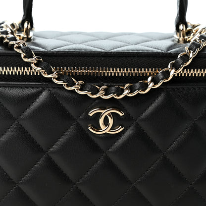 Chanel Lambskin Quilted Small Top Handle Vanity Case With Chain Black 8 of 10