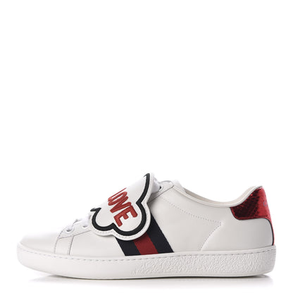 Gucci Calfskin Ayers Web Blind for Love Embroidered Womens Ace Sneakers 35 White 1 of 9