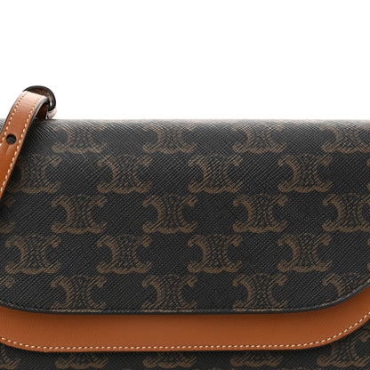 Celine Triomphe Canvas Lambskin Wallet On Strap Tan 8 of 11