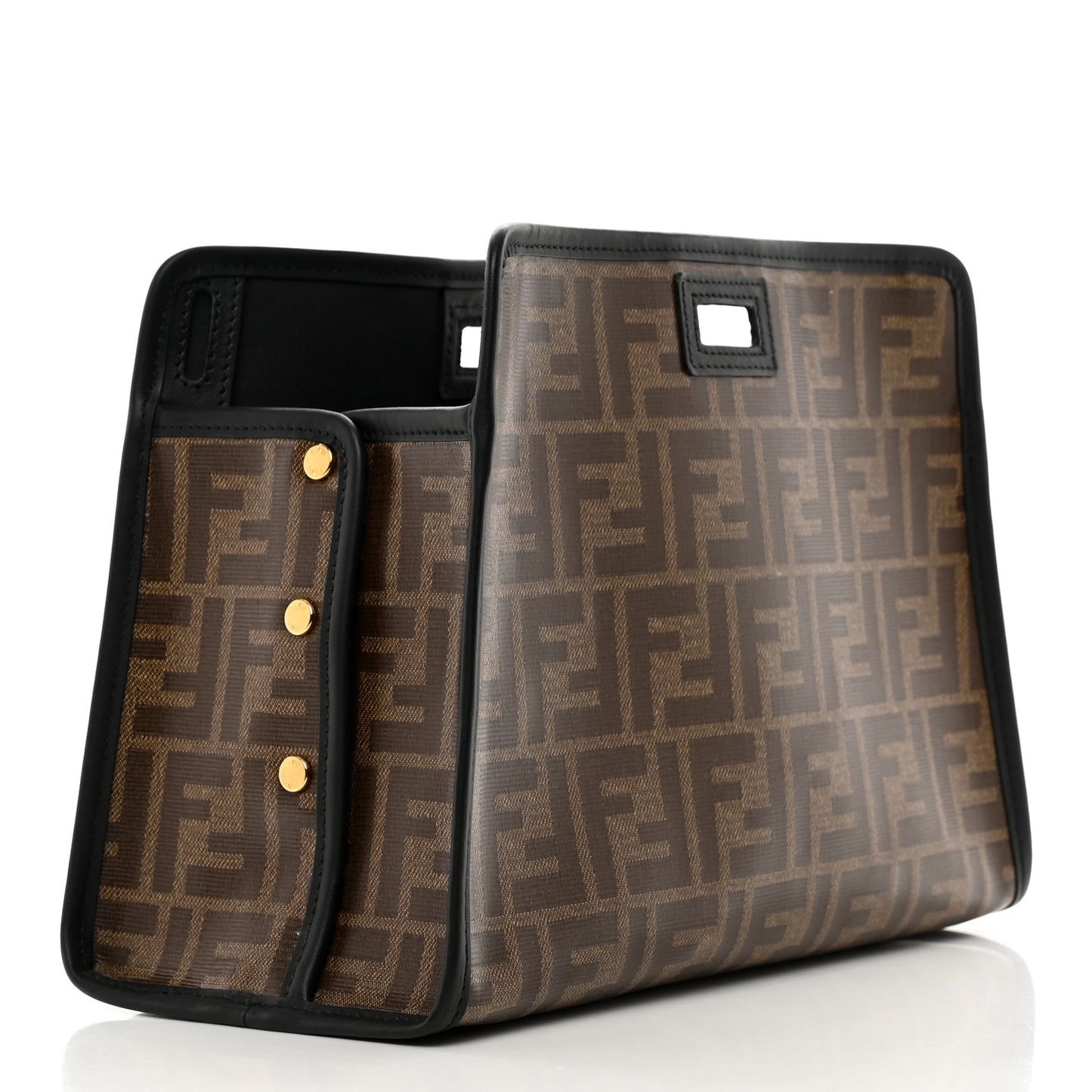 Glazed Fabric Vitello Century FF 1974 Stamp Patch Mini Peekaboo Defender Cover Mogano Panna Black
