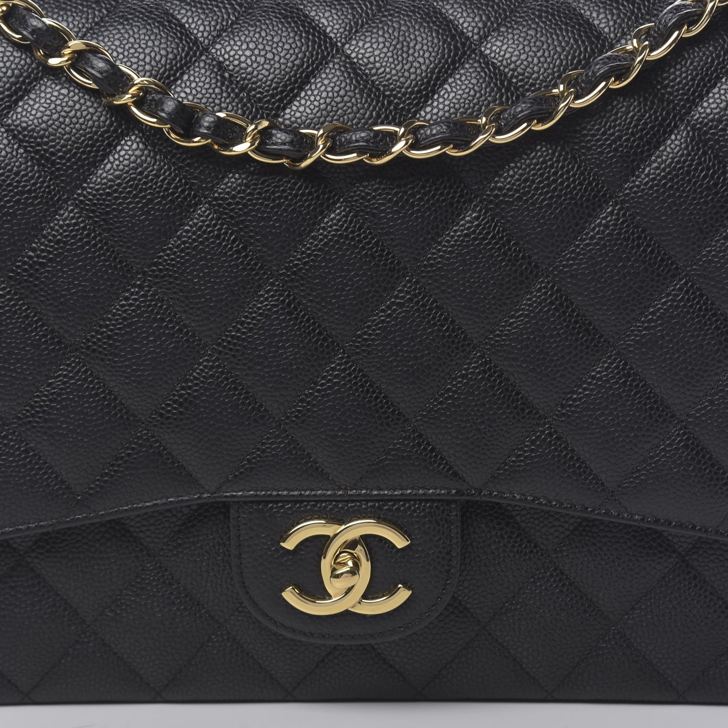 Caviar Quilted Maxi Double Flap Black