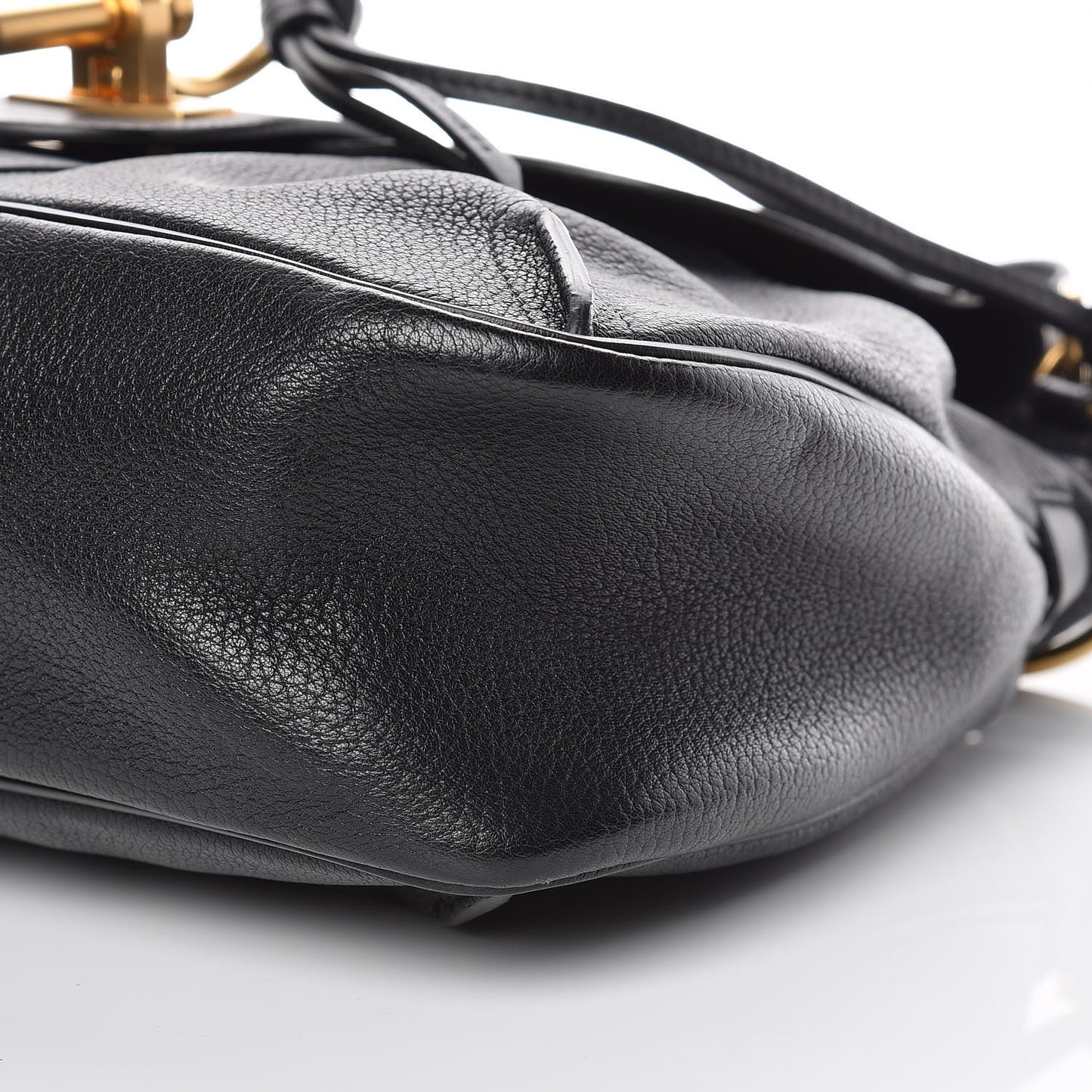 Grained Lambskin Calfskin Medium Lexa Shoulder Bag Black