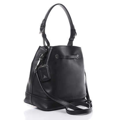 Prada Soft Calfskin Bucket Bag Black 3 of 10