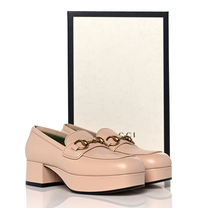 Gucci Goatskin Houdan Platform Loafers 35 Beige 9 of 9