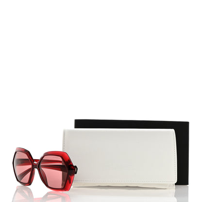 Chanel Acetate Transparent CC Sunglasses 71191 Red 8 of 8