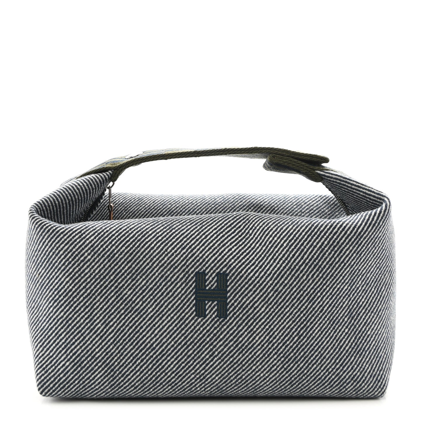 Wool Large Bride-A-Brac H Natte Pouch Bleu Abysse