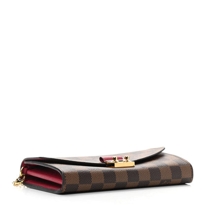 Louis Vuitton Damier Ebene Croisette Chain Wallet 4 of 11