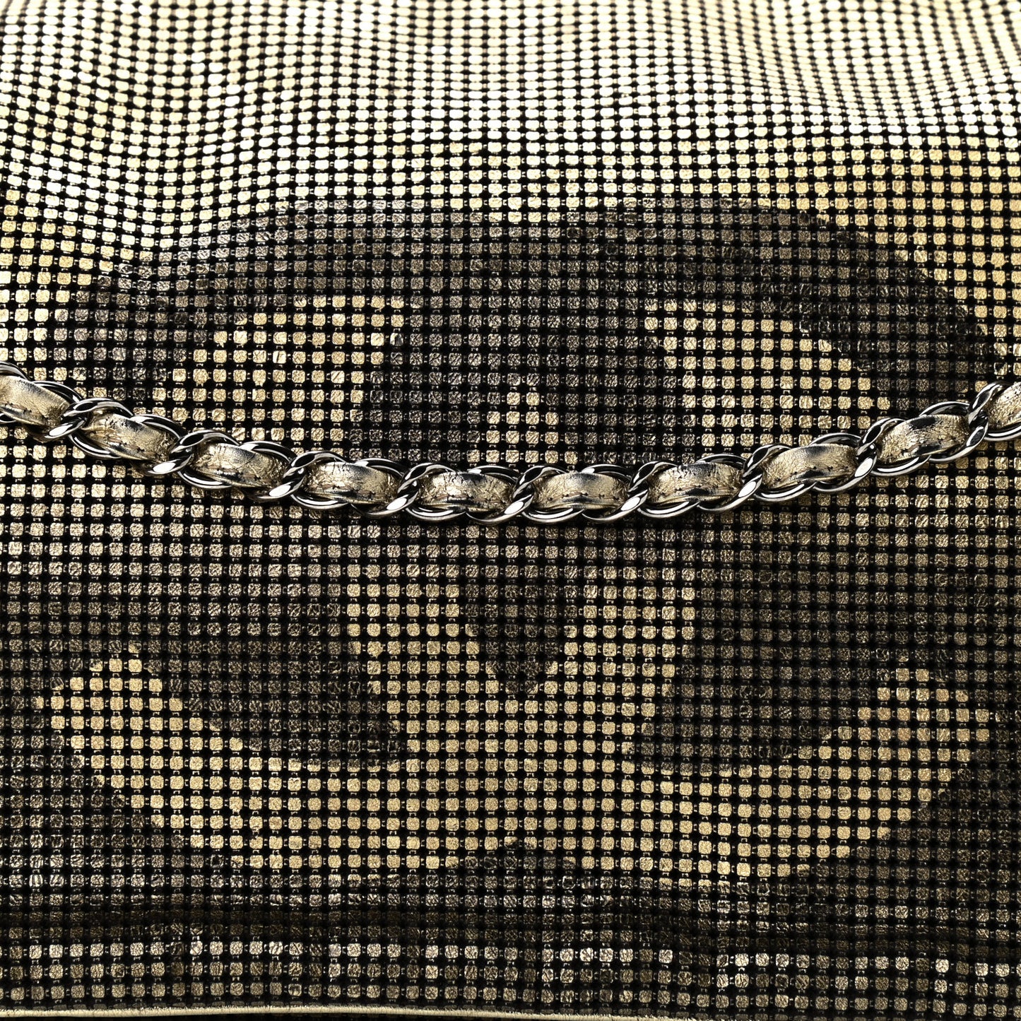 Metallic Lambskin Perforated Hollywood Accordion Flap Bag Gold
